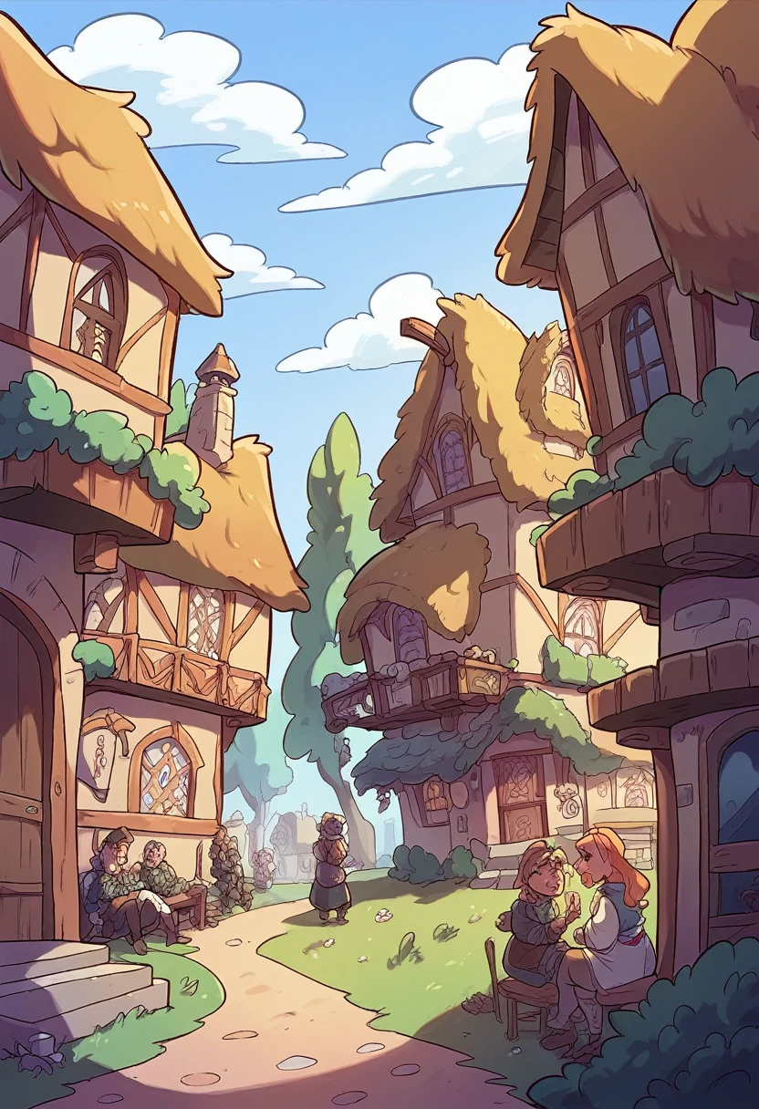 square of a medieval town without people