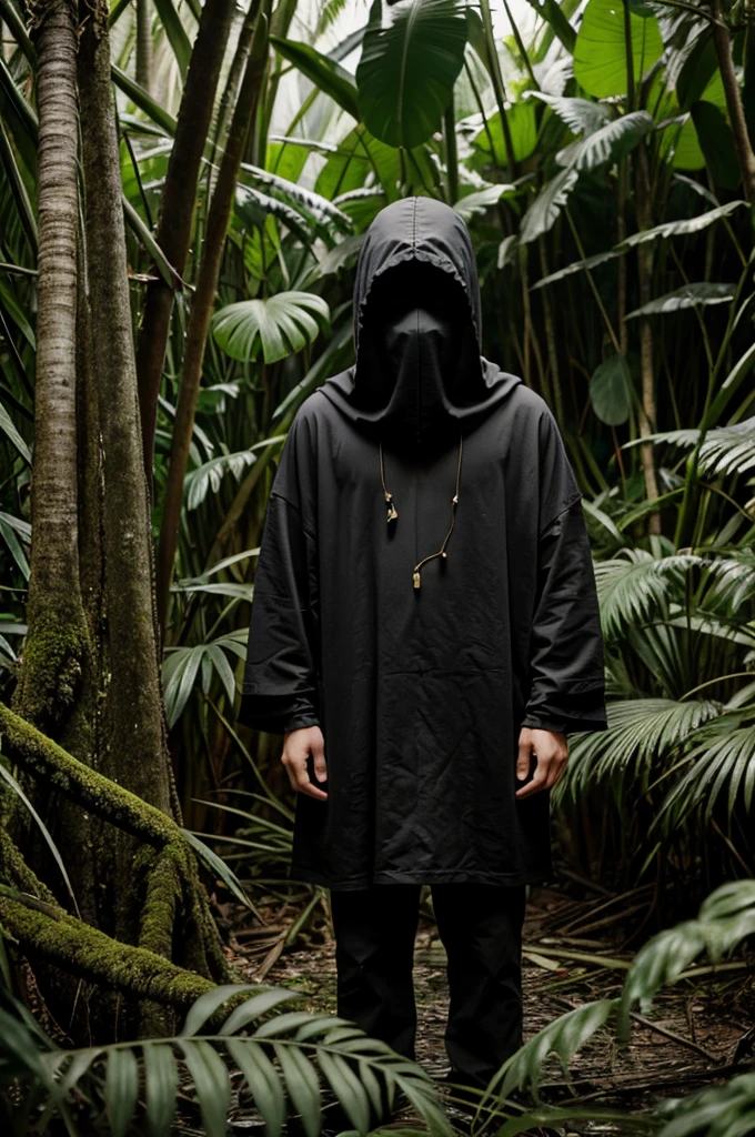 Sad boy in jungle no face