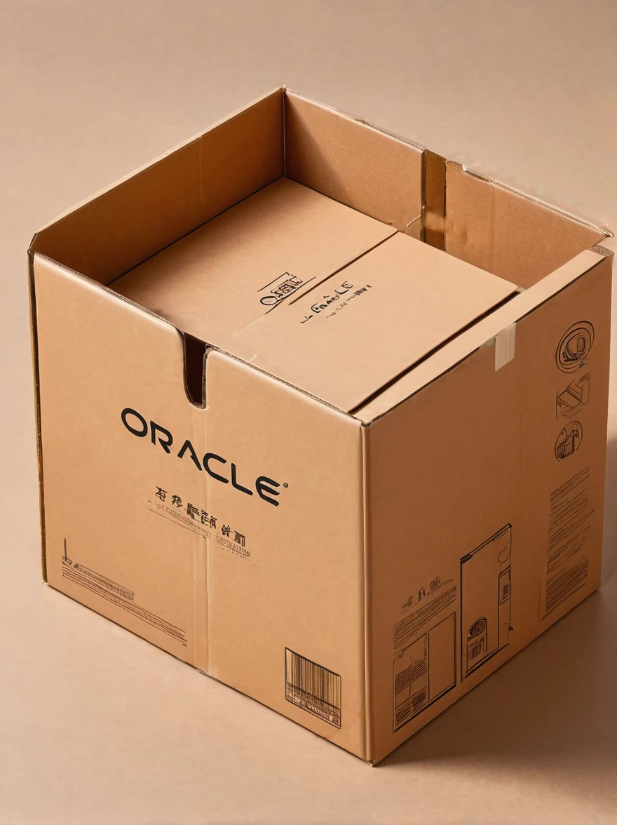 A cardboard design for an assembled home,Carton flat,Simple style,The logo name is oracle,Lay the carton flat,detail,high quality,Fashion