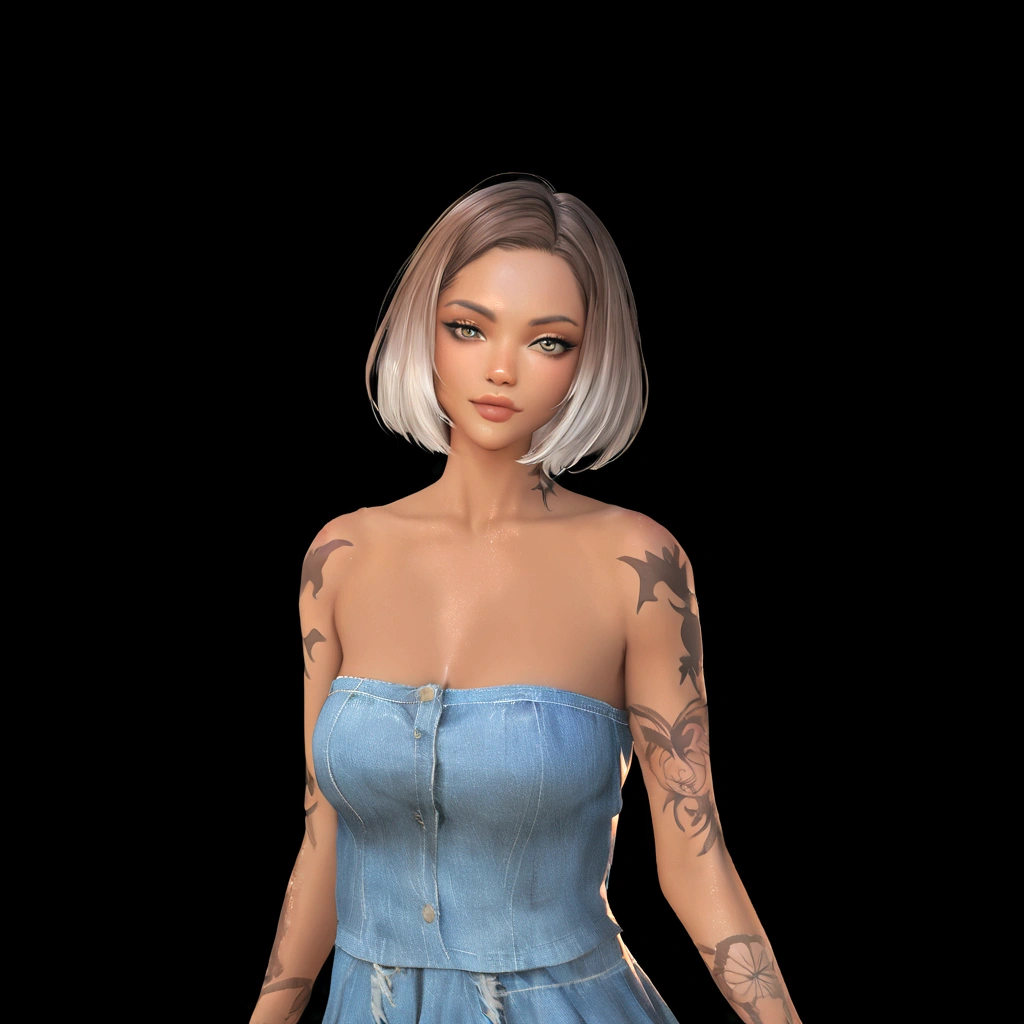 realistic, 1girl, white hair, purple eyes, glowing eyes, crop top, skirt, parted lips, blush, night, no clothes , --auto