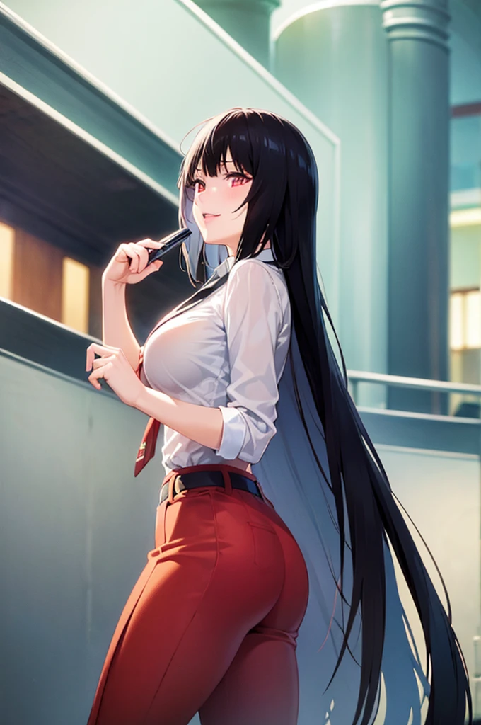 1 Girl, Yumeko jabami pointing a pistol at the spectator