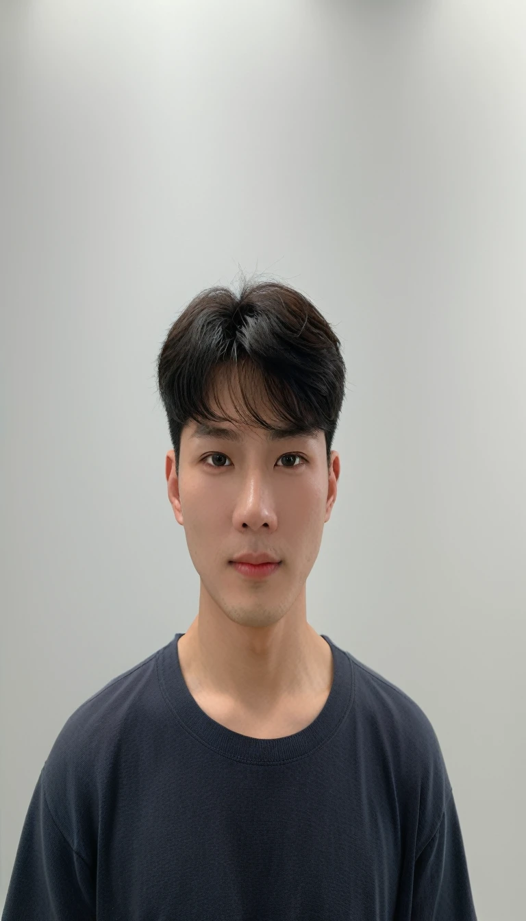 Best Quality, 8k, Masterpiece, (Portrait: 1.3), (photo realistic:1.4), (hyper realistic:1.4), Sharp Focus, looking at viewer, (smoother lighting:1.1), (increase cinematic lighting quality:0.9), realistic lighting, backlighting, light on face, ray trace, (brightening light:1.2), (Increase quality:1.4), sharp detail, (best quality real texture skin:1.4), finely detailed eyes, black_eyes, finely detailed face, 25 year old Korean man