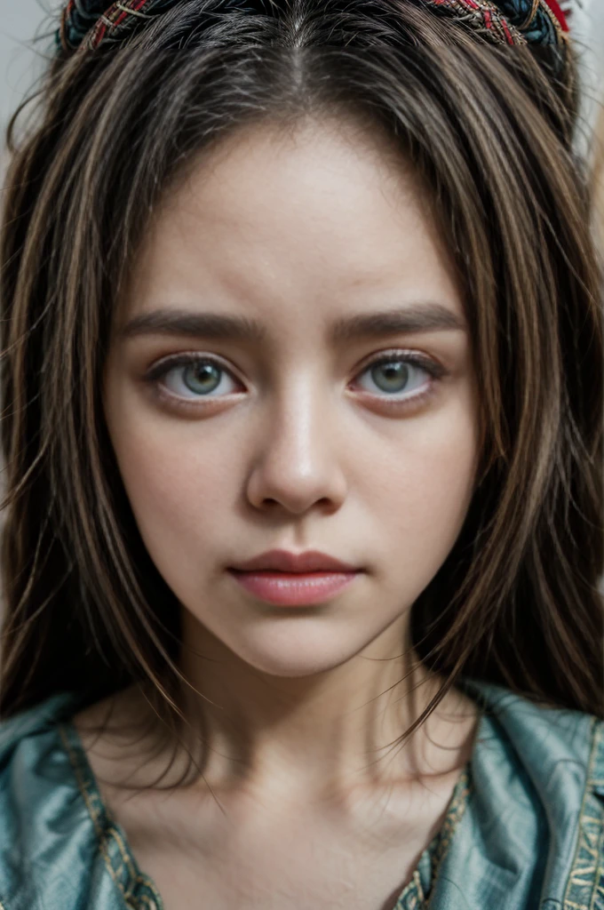 One girl,20-year-old,Upper Body,Traditional clothing,Look straight into the eyes,Traditional Dancer