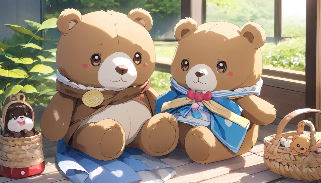 Cute stuffed bear、Japanese anime style
