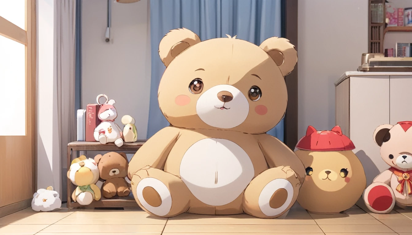 Cute stuffed bear、Japanese anime style
