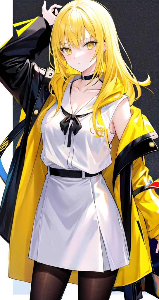Yellow Hair Yellow Eyes Fashionable clothes woman adult cool