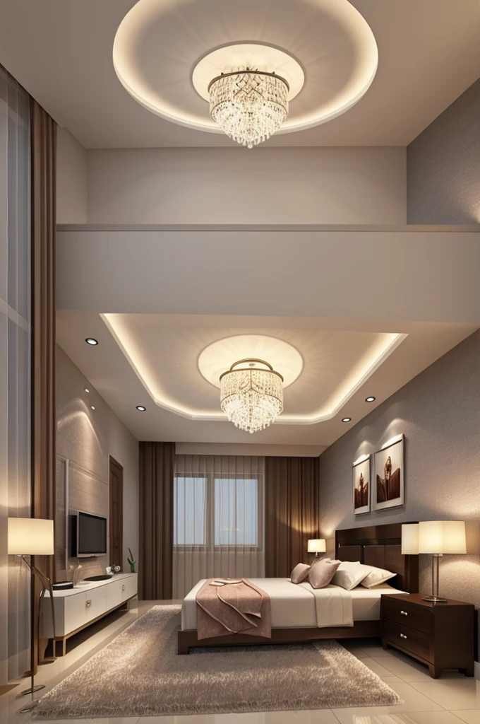 Professional 3d architecture rendering design of wall and ceiling lamp with rose design 