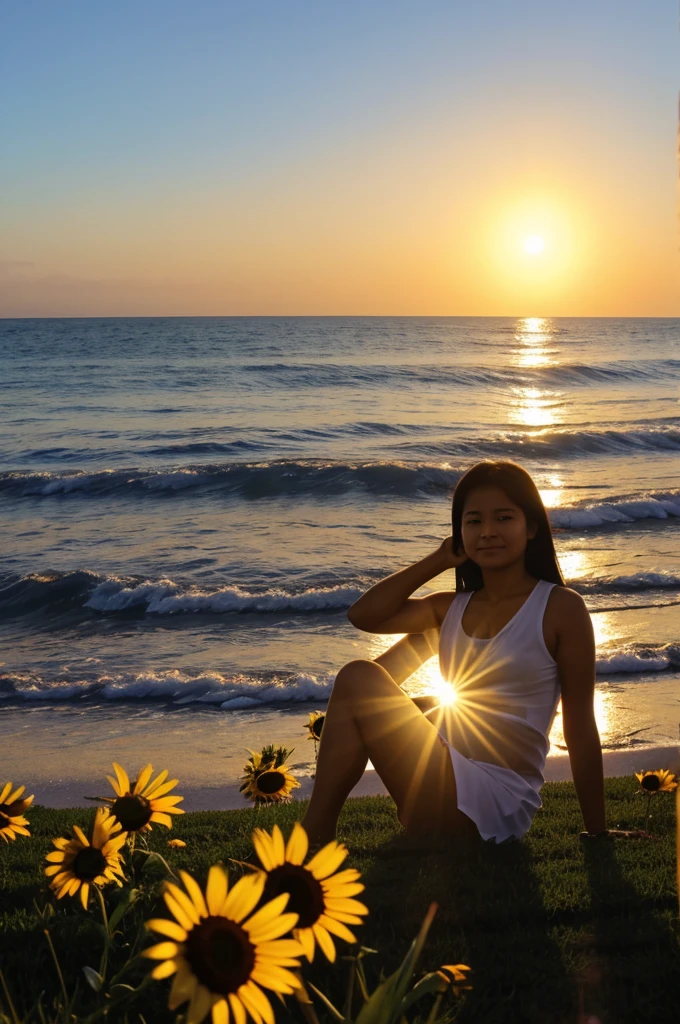 My photo with sun background