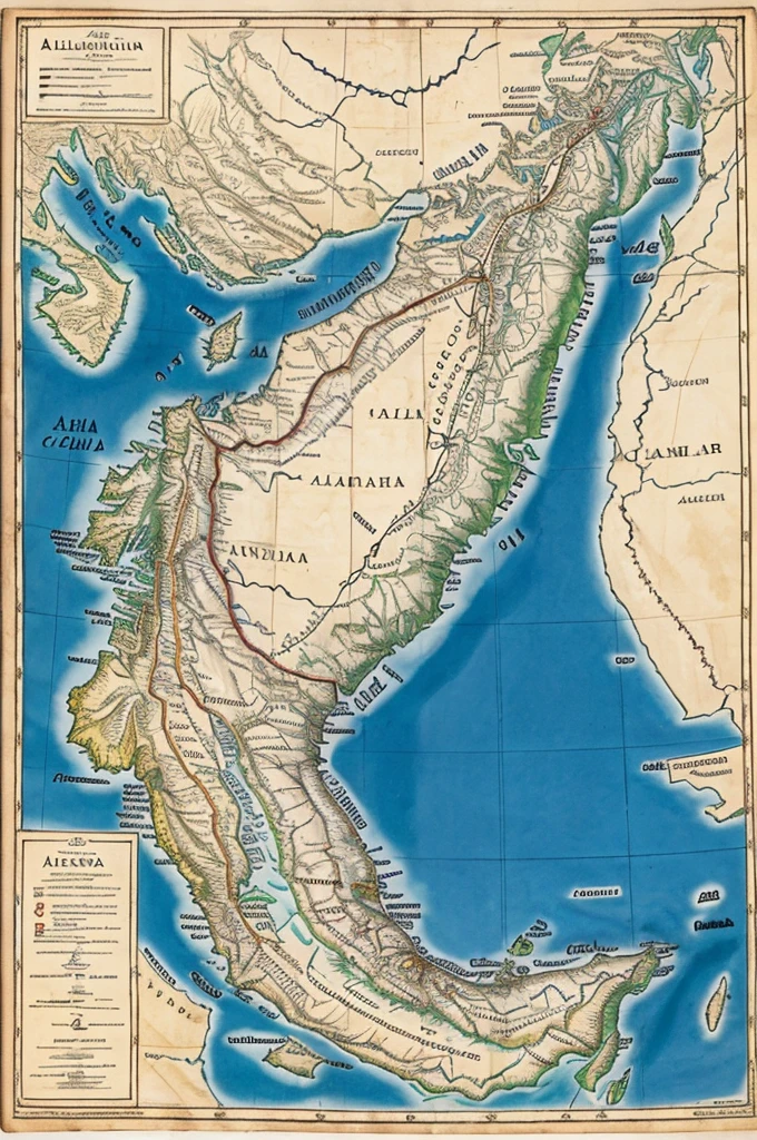 detailed ancient map highlighting Alexander the Great's route to the Indian subcontinent