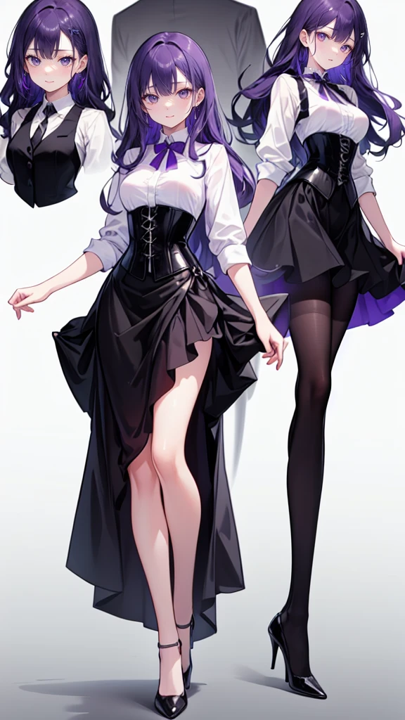 two anime girls in very very short skirts and minimal clothing/nearly nude, are standing next to each other, full body concept, detailed full body concept, outfit design, [ character design ], some green and purple, detailed character design, unrealistic character concept, full body character design, clothing concept, full body character concept, full body adoptable, character adoptable, outfit designs, full body illustration, green skin, anime costume, zombie cosplay, anime, bandages wrapped around legs,