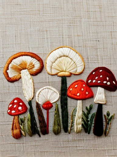 Mushroom embroidery