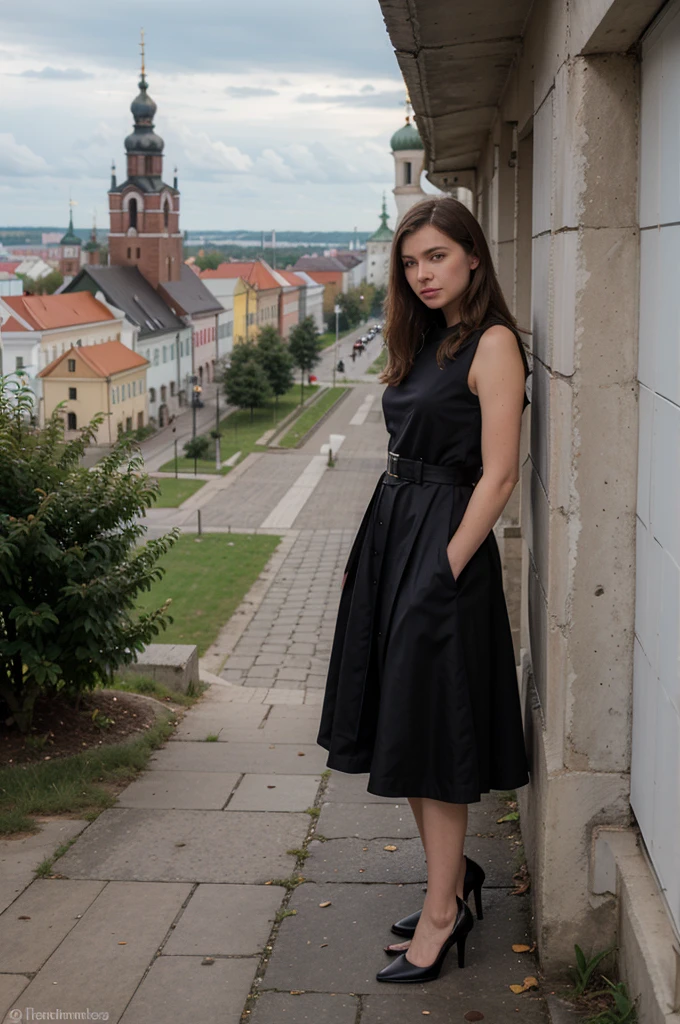 In Lithuania, (((Vilnius))), the scenic backdrop of Vilnius Cathedral and the Tower of Gediminas))