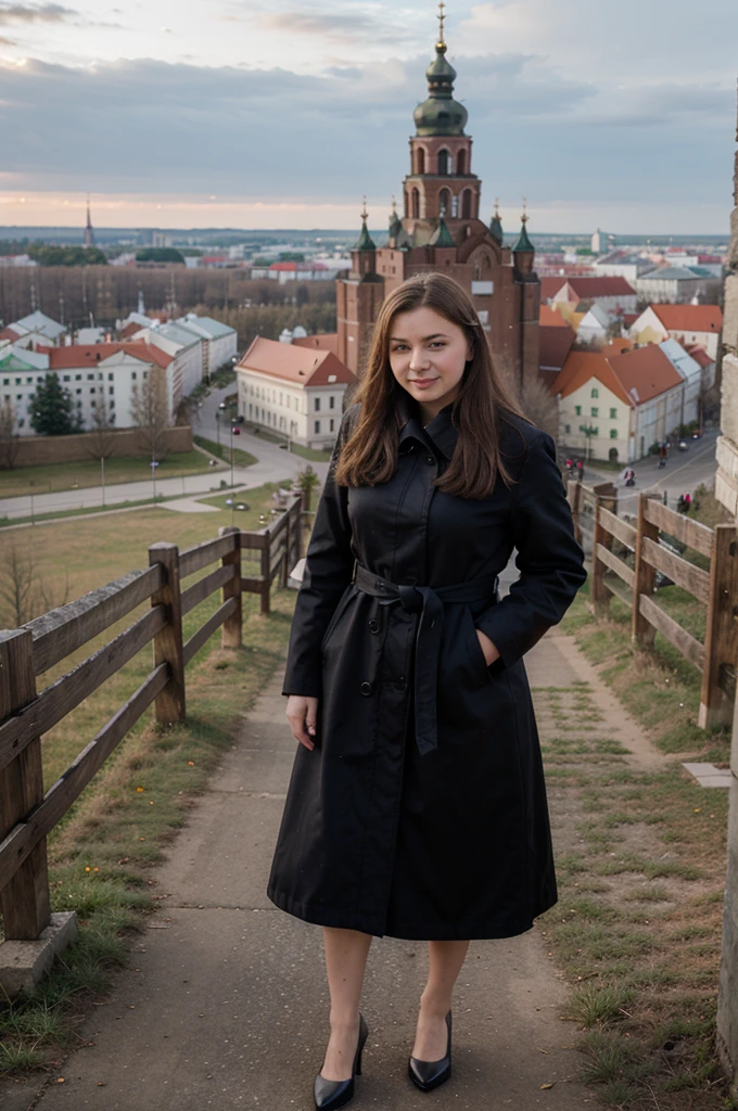 In Lithuania, (((Vilnius))), the scenic backdrop of Vilnius Cathedral and the Tower of Gediminas))