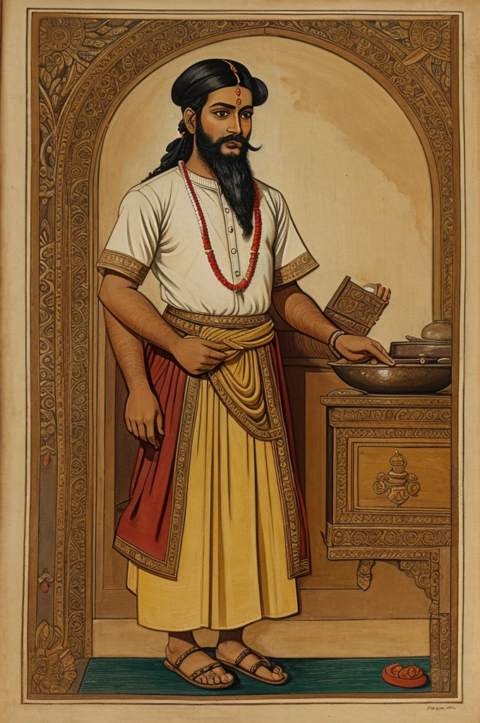 Show paintings or illustrations depicting Shivaji's upbringing and early education under the guidance of his mother, Jijabai.