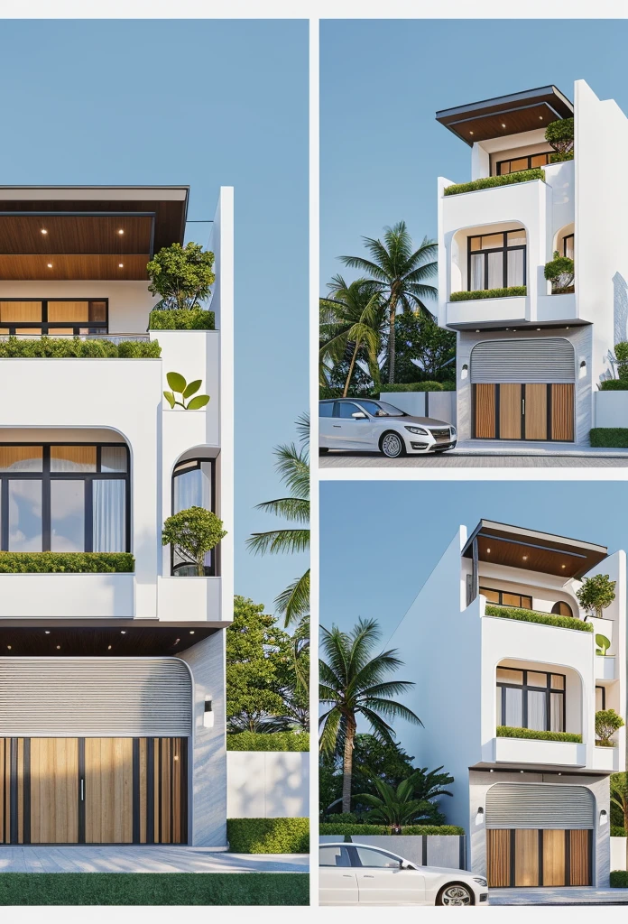 PLATFORM KTHOUSE, 1 morden villa,1large yard, 1 road runs in front of the house, (RAW photo, real, best quality, masterpiece:1.2), look morden minimalist, 1 road in front of the house, dynamic lighting:1.3, (hyper realistic, photo-realistic:1.2), high quality, (dark lighting:1.2), perfect lighting, archdaily, no human, light at 12 noon, light in door:1.2