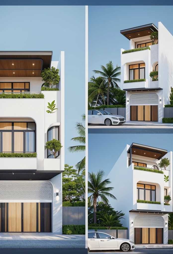 PLATFORM KTHOUSE, 1 morden villa,1large yard, 1 road runs in front of the house, (RAW photo, real, best quality, masterpiece:1.2), look morden minimalist, 1 road in front of the house, dynamic lighting:1.3, (hyper realistic, photo-realistic:1.2), high quality, (dark lighting:1.2), perfect lighting, archdaily, no human, light at 12 noon, light in door:1.2