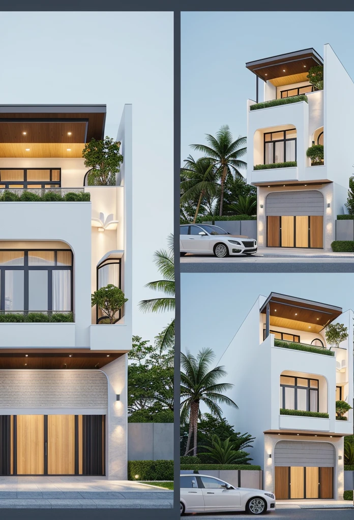 PLATFORM KTHOUSE, 1 morden villa,1large yard, 1 road runs in front of the house, (RAW photo, real, best quality, masterpiece:1.2), look morden minimalist, 1 road in front of the house, dynamic lighting:1.3, (hyper realistic, photo-realistic:1.2), high quality, (dark lighting:1.2), perfect lighting, archdaily, no human, light at 12 noon, light in door:1.2