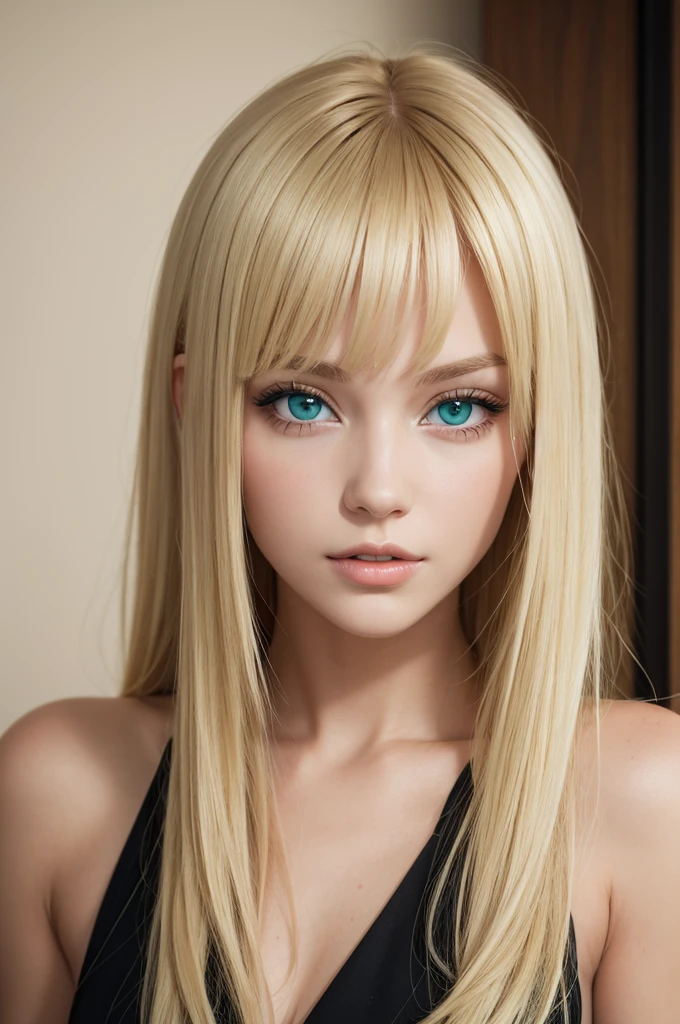 A blonde with green eyes 