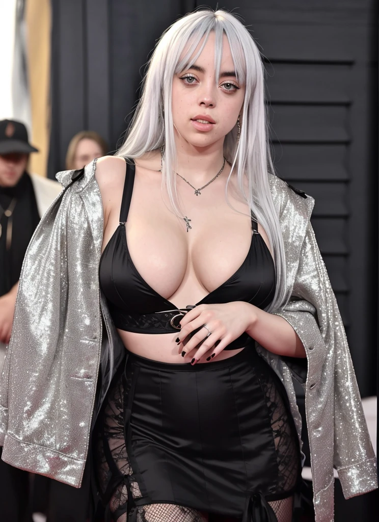 billie-eilish、Natural Boobs、Attractive deep cleavage、Sexy Costumes、Dancing and singing