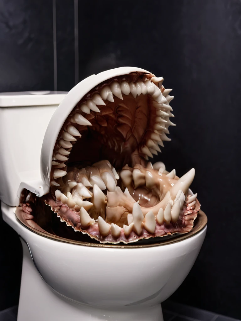 The movie is still a toilet imitator with big teeth . Shallow depth of field, Vignette, Very detailed, High Budget, Bokeh, Widescreen, Moody, epic, Gorgeous, Film Grain, Granular