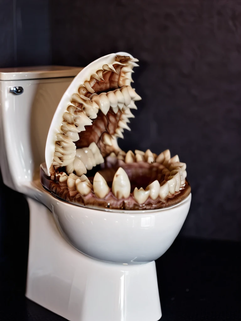 The movie is still a toilet imitator with big teeth . Shallow depth of field, Vignette, Very detailed, High Budget, Bokeh, Widescreen, Moody, epic, Gorgeous, Film Grain, Granular