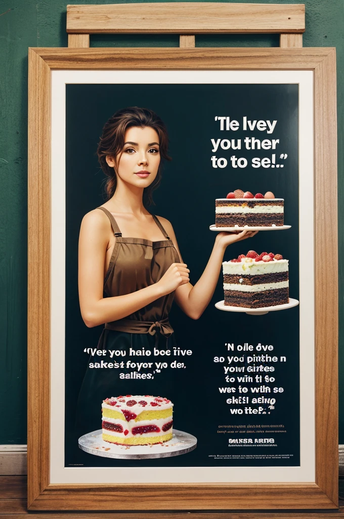 Give me advertising poster with quotes in which we are Tasty cakes and bakers