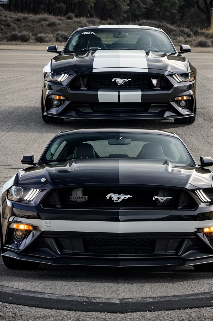 Mustang GT black and white modified 