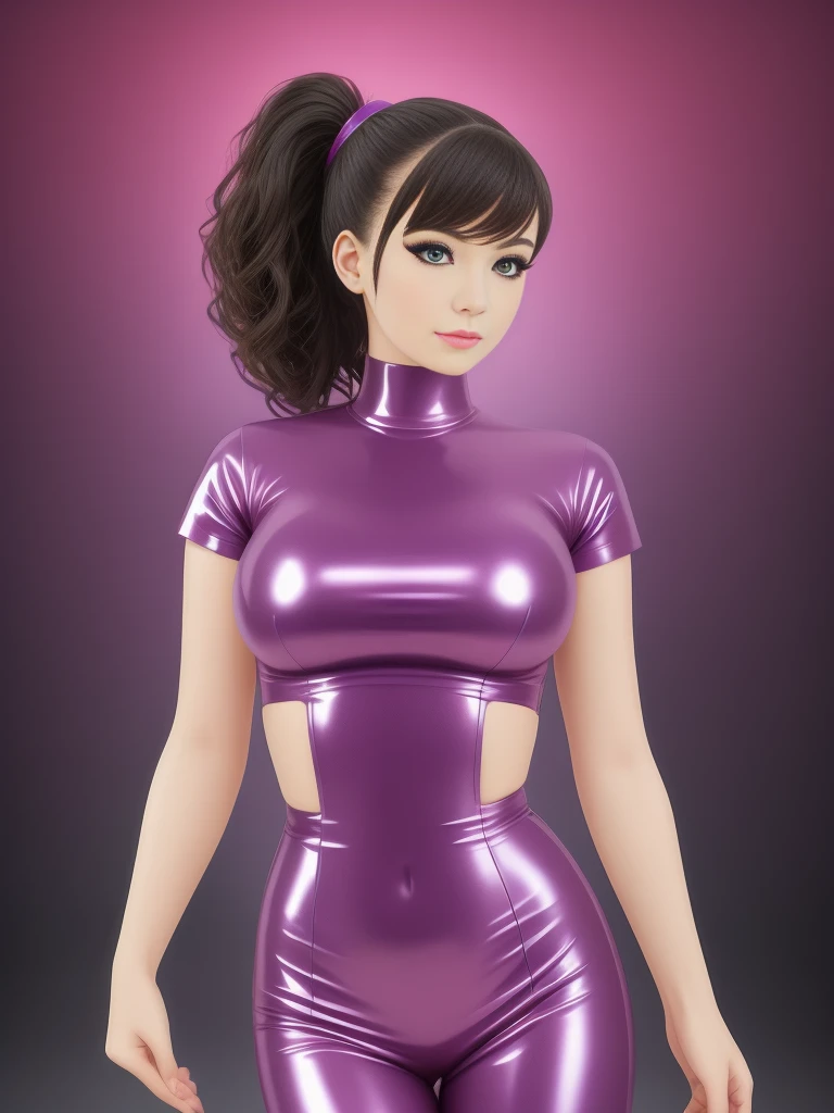 the number seven personified in a backlit woman with neon violet, synthwave, popcore color, mysterious smoke and mirrors, reflective and wet, dynamic composition and dramatic backlighting, highly textured, black, neon violet, neon orange,(detail), (complex), (8k), (HDR), (sharp focus), perfect fingers, high detail , expressiveness, masterpiece, (high detail skin and hair), ((high detail eyes)), (high detail clothing), ,(perfect facial features)
