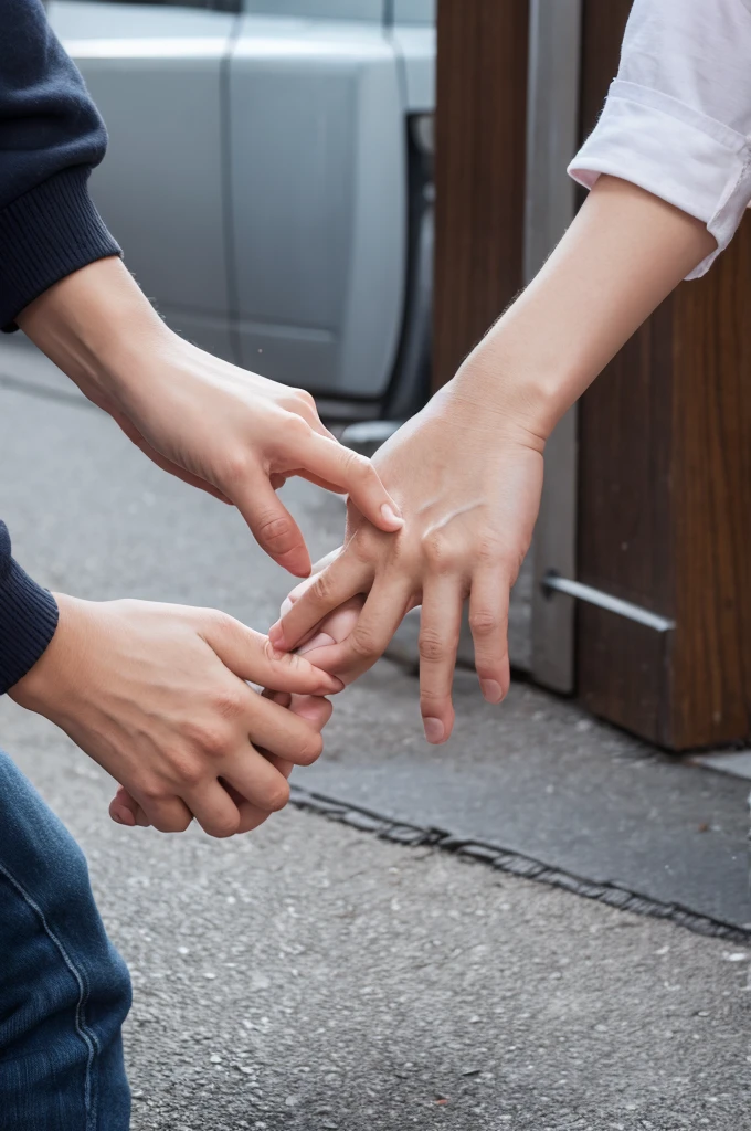 Hands of men and women、Holding hands