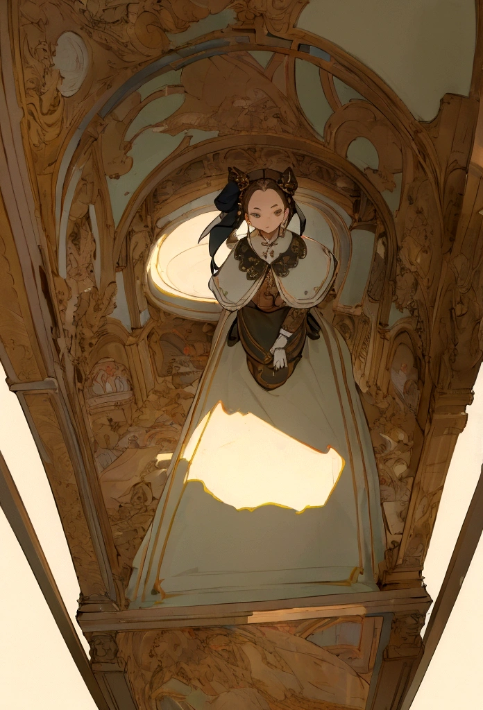(masterpiece),expensive, Super detailed, (One girl:1.3), Low lighting, Retro feel, Panoramic Photos, wide angle perspective,