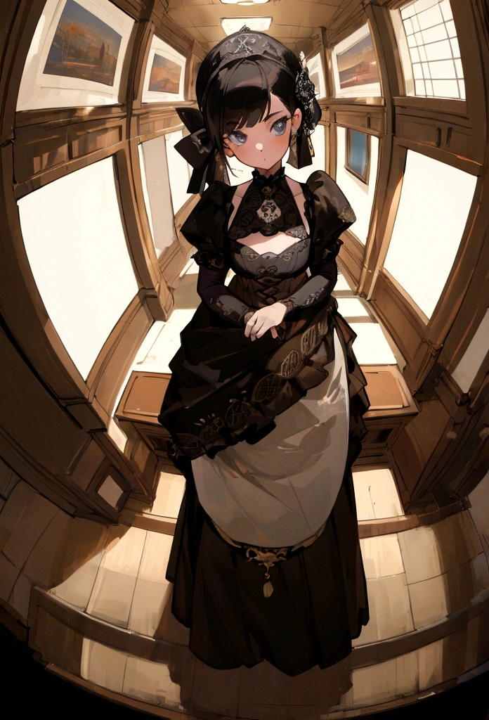 (masterpiece),expensive, Super detailed, (One girl:1.3), Low lighting, Retro feel, Panoramic Photos, wide angle perspective,