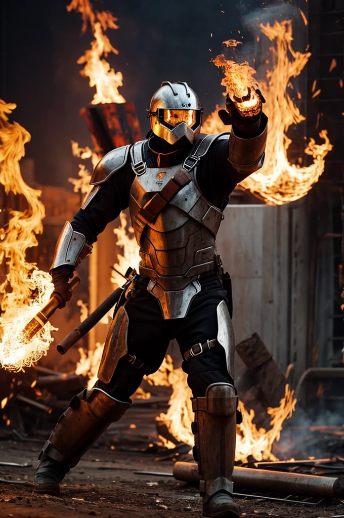 Steel with fire