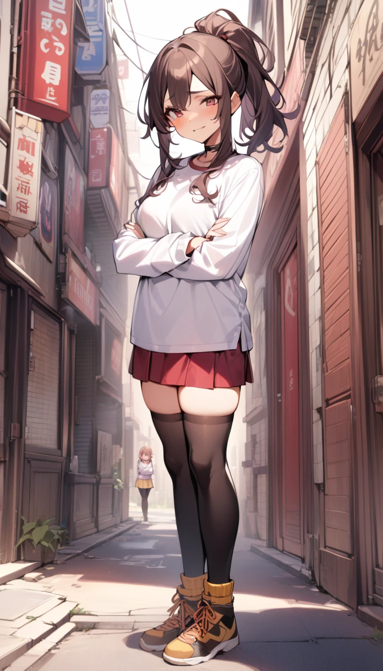 naked,Long scarf,loafers,White loose socks,Hime cut,Long Hair,bag、Cel-shaded anime,raffed Asian , Surreal school girl, High school girl posing, Surreal school girl, Young and skinny gravure idol, Young Sensual Gravure Idol, Asian, so beautiful, Cute school girl, Young and cute gravure idol, Real young gravure idol, beautiful Asian