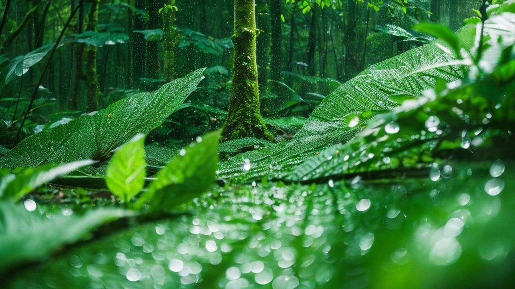 ((Highest quality)), ((masterpiece)), (be familiar with), rain, in the forest,((details))