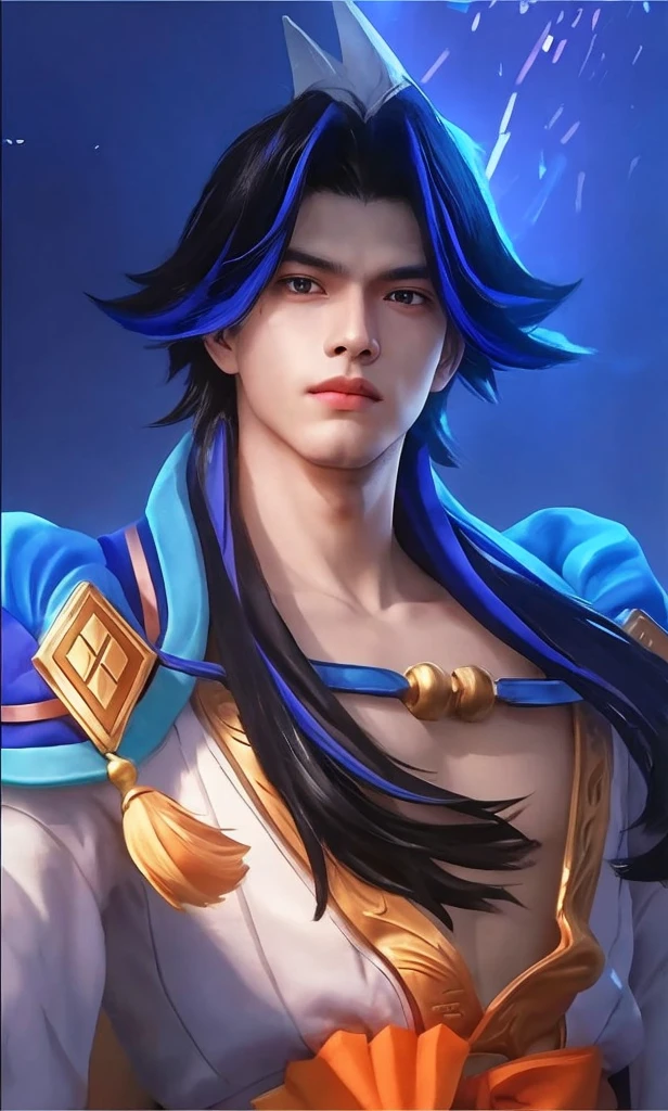 "The 20-year-old Goku is a true masterpiece of male beauty, perfect . He wore a martial arts suit. When looking into beautiful eyes, with a sensual gaze, attracts the opposite His eyes are on the viewer you can clearly see every little detail and perfect lines, beautiful leather details in 8K quality, one is attracted by the confidence radiating from each look. His head is framed with white hair, and his face is drawn with meticulous details in 8K quality images. He's wearing a tattered white outfit from combat, which adds to his overall confidence."