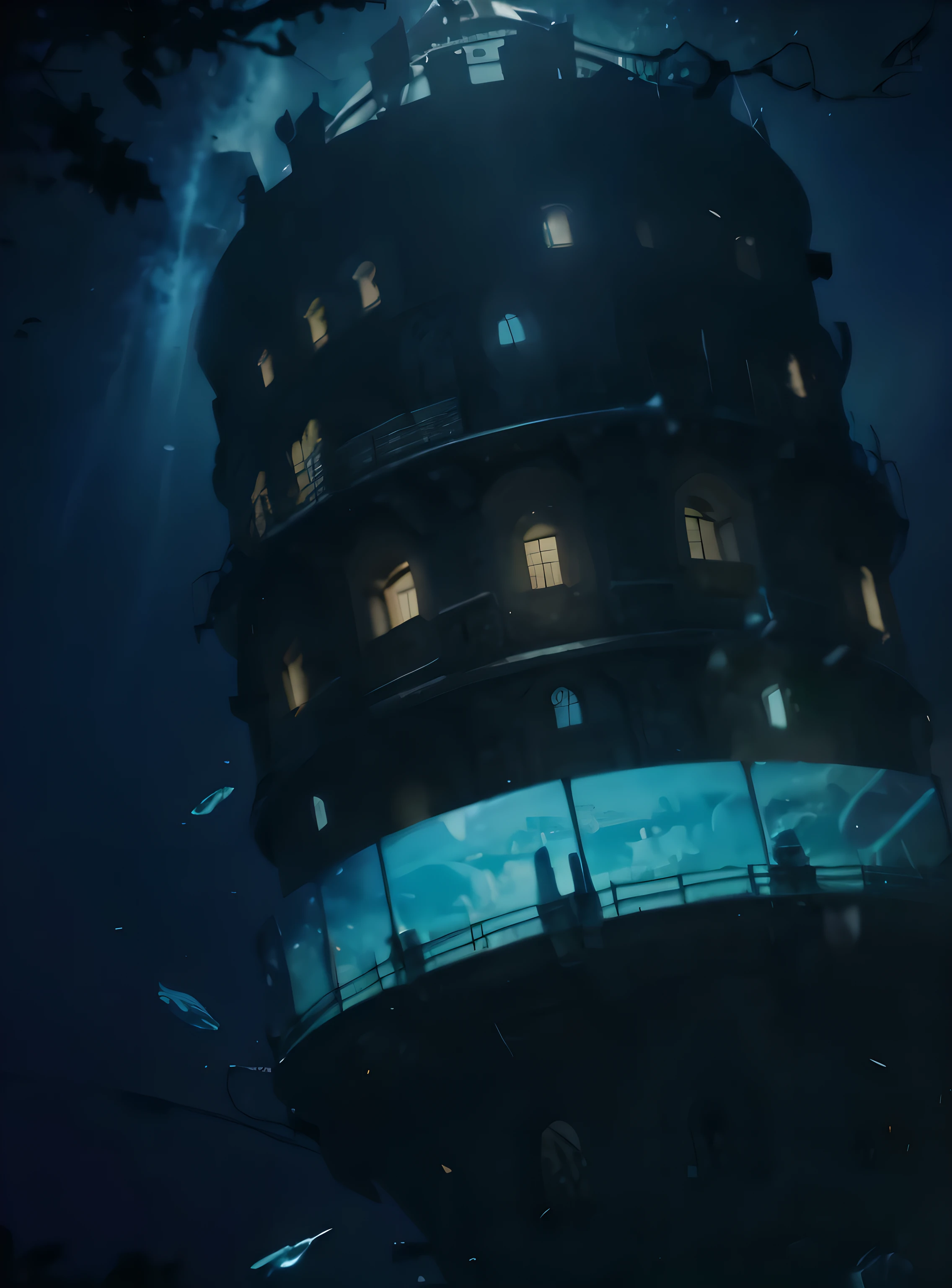 Best Quality, Masterpiece, Ultra High Resolution, (Realisticity: 1.4), zoom in and expand the image, making the castle in the center and more detailed