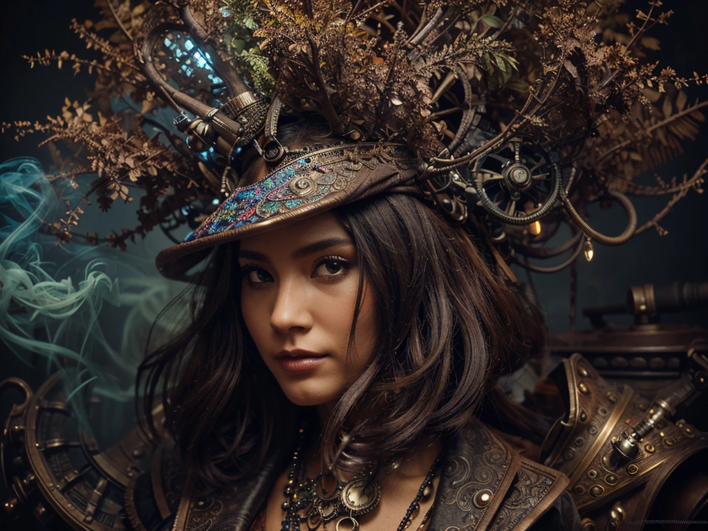 dreamlikeart tree of live, colorful smoke, insane details, steampunk details, intricate details, hyperdetailed,