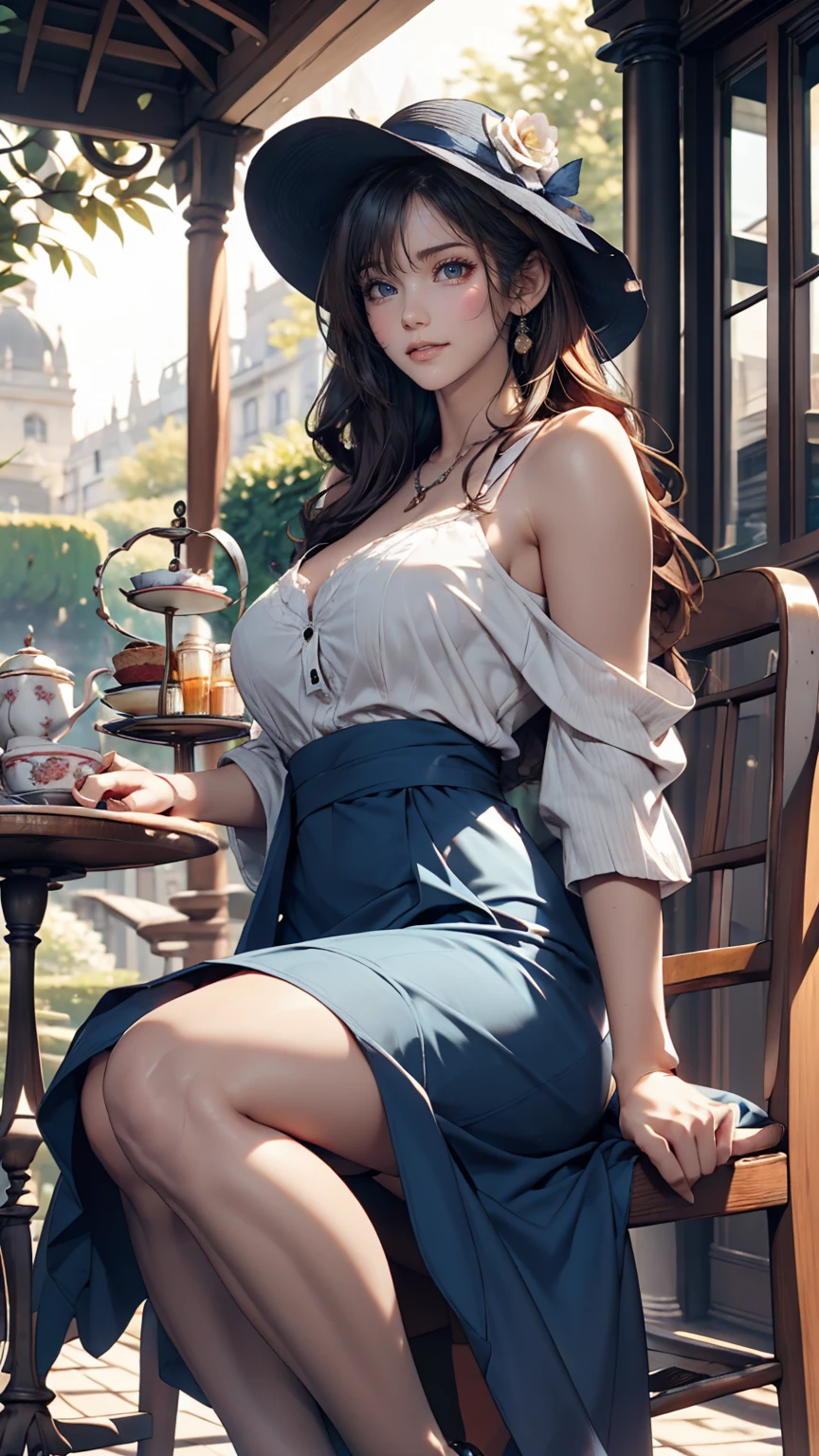 sksbrooke person, sksbrooke, (masterpiece:1.2), (best quality:1.2), perfect eyes, perfect face, 1girl, solo, brown eyes, (medium breasts), perky breasts, sparkling blue dinner dress, restaurant background, sitting at table, low lighting