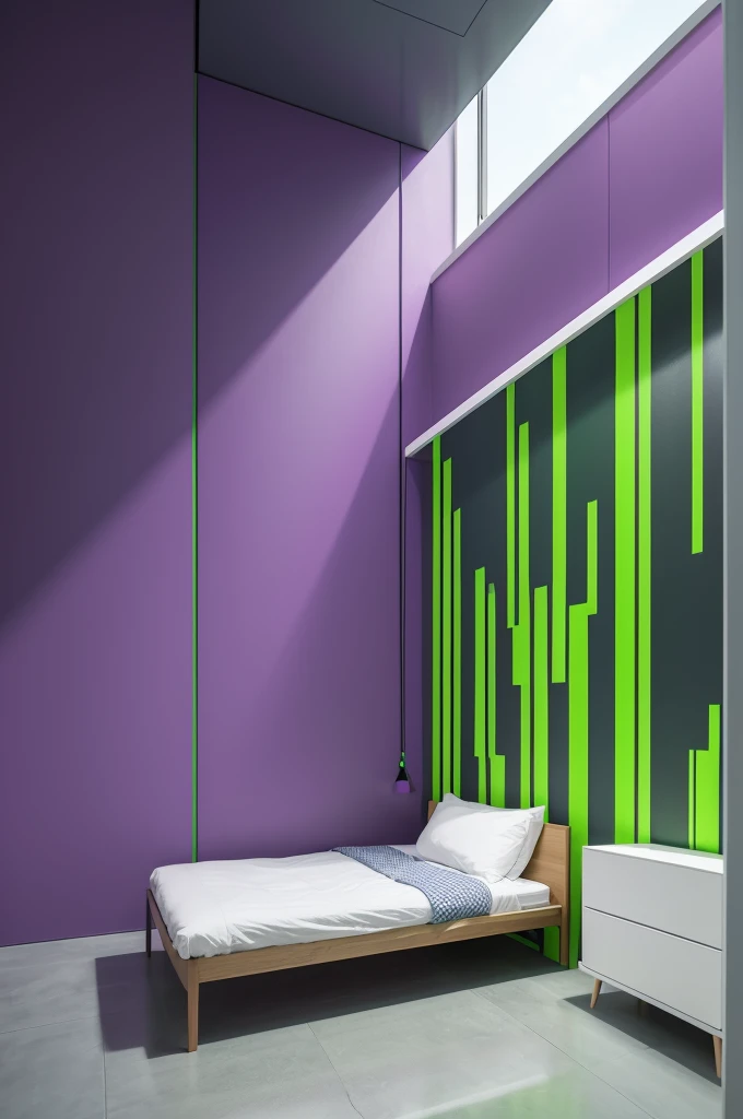 DMIZ graphitized wall, purple and green colors
