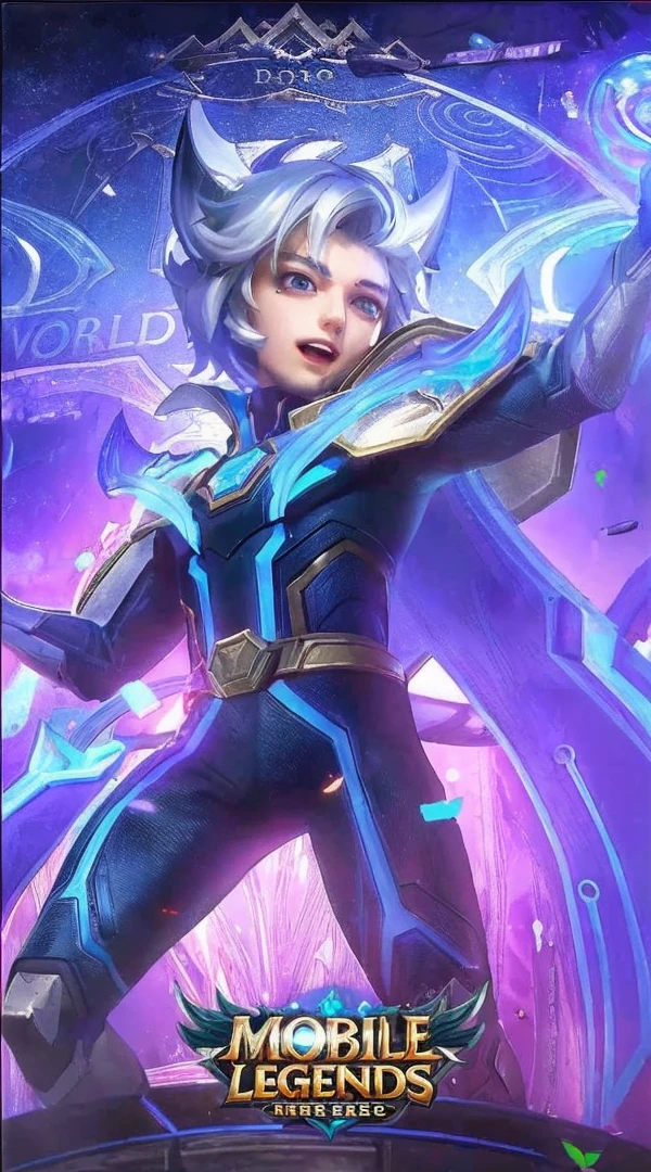 (absurdres, highres, ultra detailed, HDR), masterpiece, best quality, Android Game Character , short hair, handsome boy, anime eyes, Mobile Legends Hero, detailed scebe, detailed character