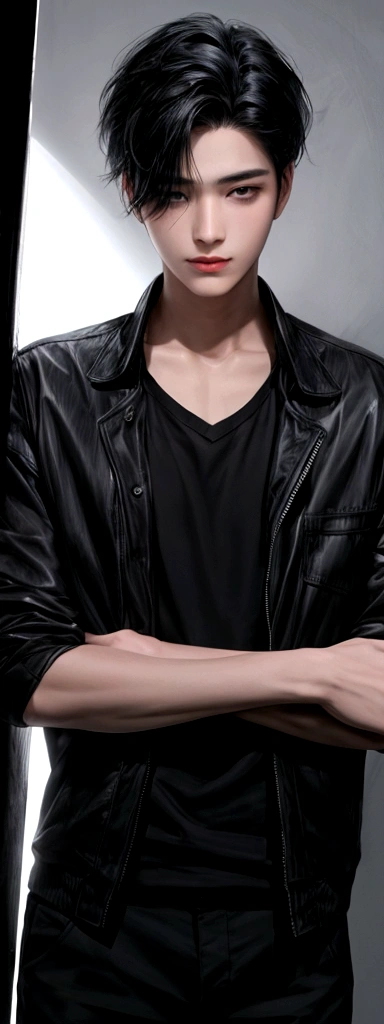 1 boy, black hair