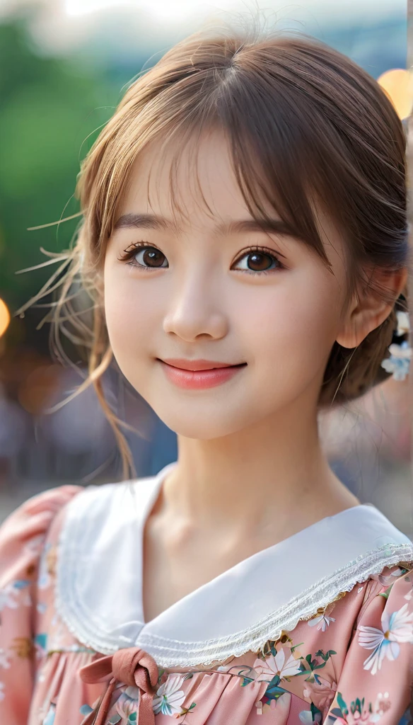 close-up of pretty Japanese_Russian girl,((flat chests:1.35)), wear see through fabric,outdoor, bokeh background, UHD, 32K, , astonishingly pretty,absolutely cute,cute smile,very adorable, absolutely stunning,