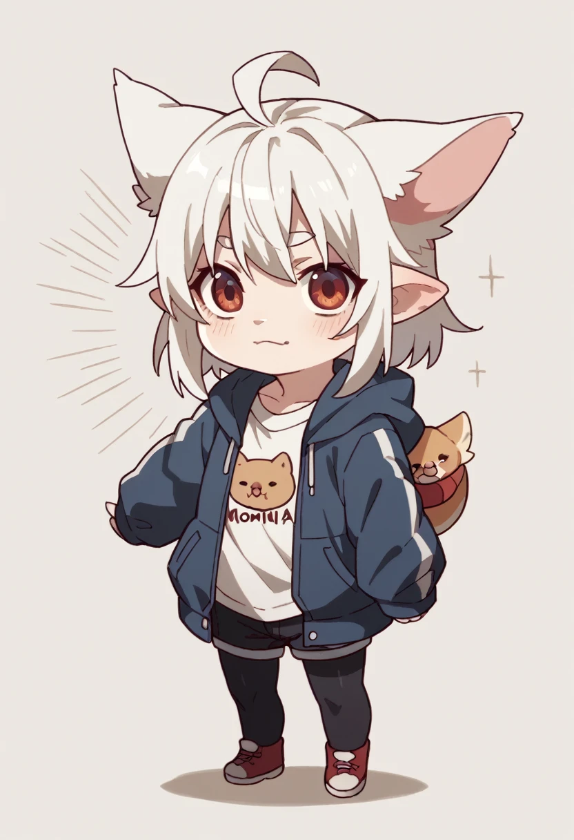 Chibi Character , greeting, high resolution,girl,Kemomimi
