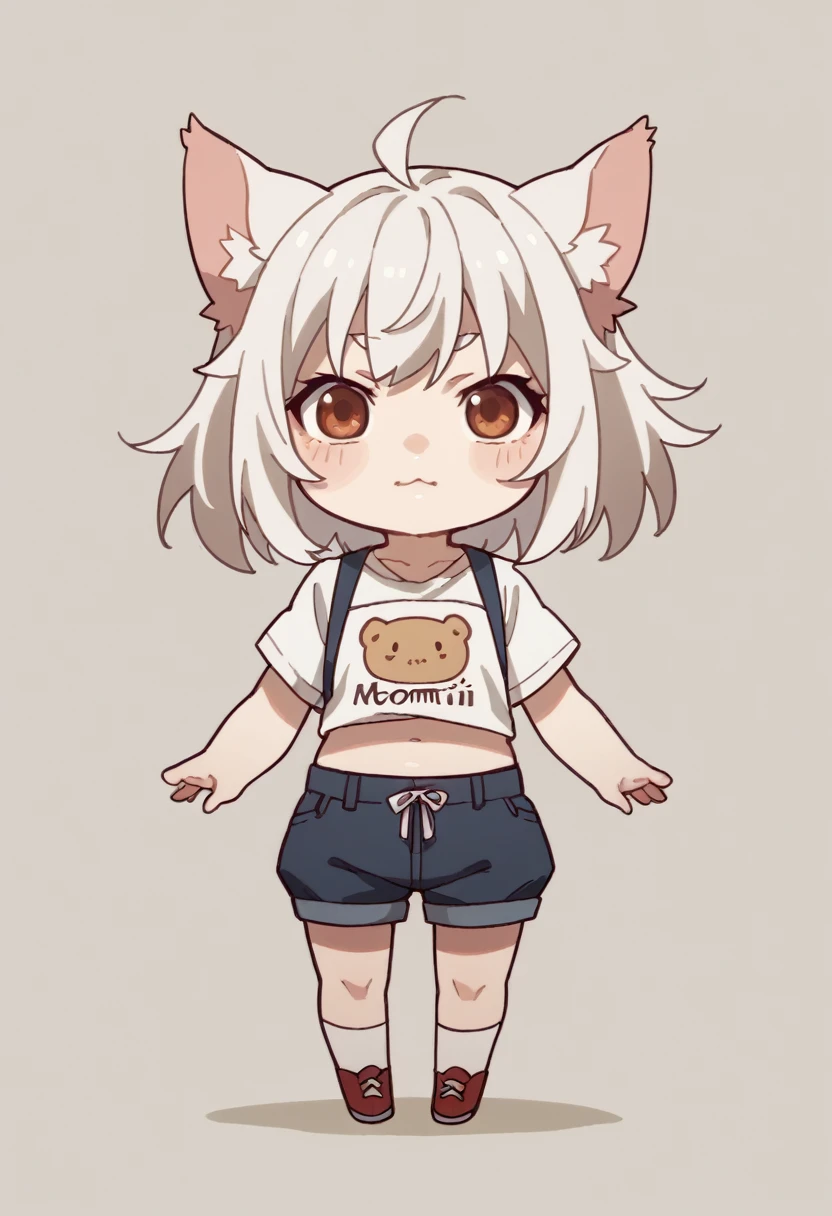 Chibi Character , greeting， high resolution，girl，Kemomimi