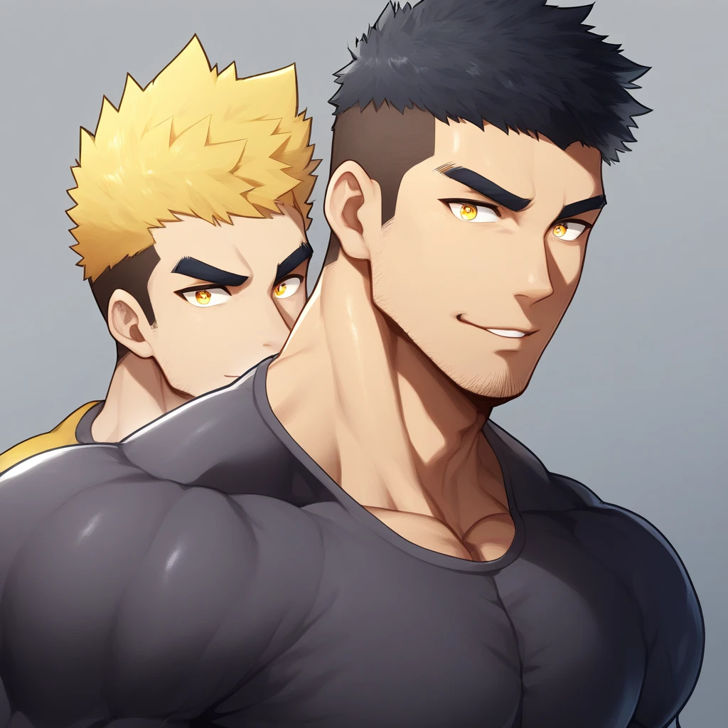 Sanji and Roronoa Zoro from One Piece in a kitchen. Sweating. Drinking protein shakes. Growing bigger muscles and crotch bulges. Both have trained themselves to look and act like big dumb bodybuilder jocks. Blending in with the other bodybuilder jocks. Assimilation. Dumb jock bros. Blank stares. Hyper crotch bulges. Dumber and dumber. IQ drain. Both equally muscular. "Bro, I feel ... kinda ... uhhh ... stupid...? Like my head gets ... dumber, and ... dumber, and ... dumber..... I'll ... be dumb ... for Coach.... Bigger and bigger ... dumber and dumber.... Huhuhuh.... Yes, Coach. A good dumb jock is big and dumb. A good dumb jock's what I'll become...." Chuckling vapidly. Hyper biceps. Hyper triceps. Broad shoulders. Thick, meaty hyper pecs. Hyper traps. Tank tops. Blank stare. Open mouths. Vapid. bro. bodybuilder. IQ drain. Jock. hypnosis. dumber. Big crotch bulges. Dumbing down. Brainwashing. Giant muscles. Hyper muscles.  Dumber and dumber. Bigger and bigger. Muscleheads. Meatheads. Jocks. Hypnotized. Hypnosis. Brainwashed. Brainwashing. Subliminal hypnosis.  Flexing. Tall and muscular.