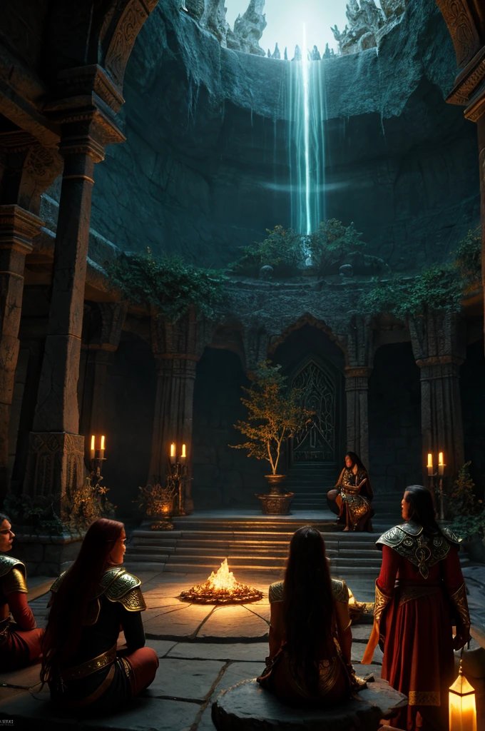 ultra detailed fantasy, elden ring, realistic, dnd, rpg, lotr game design fanart by concept art, behance hd, artstation, deviantart, global illumination radiating a glowing aura global illumination ray tracing hdr render in unreal engine 5, Sri Lankan women