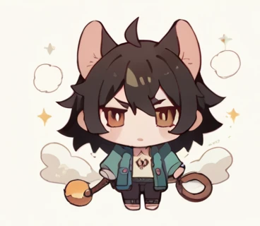 Chibi Character , Greeting, high resolution,girl,Kemomimi,