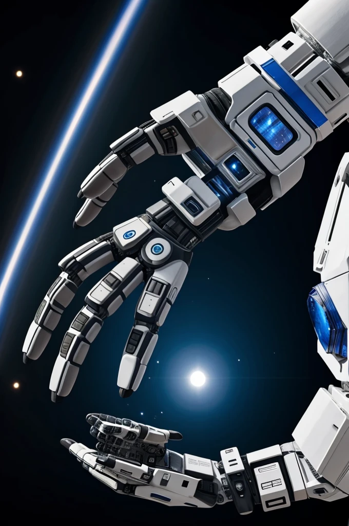 A realistic space themed robotic hand 