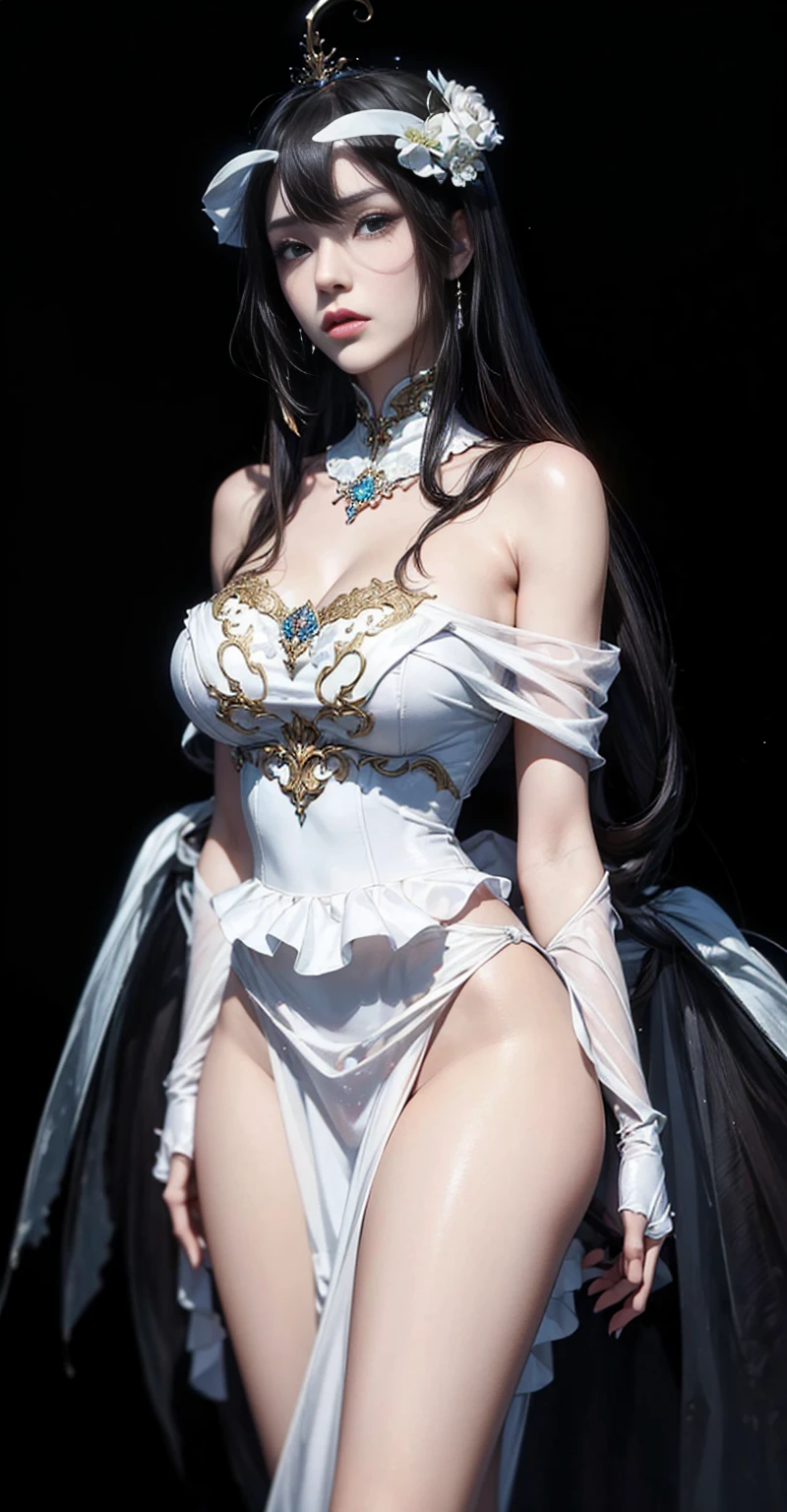 A beautiful young woman standing elegantly, Delphine Seyrig, gorgeous, refinement, perfect tall model body, inspired by Fenghua Zhong, wallop style, Style Ivan Talavera and Artgerm, wallop and art germ, art germ style, inspired by Vincent Lefevre, Gwaites style artwork, artgerm and wlop, figurative art, Beautiful and expressive paintings, Beautiful artwork illustration, wonderful, cool beauty, highest quality, official art, perfect composition, perfect angle, best shot, female solo, sharp outline, melancholy, nostalgia, romantic, Eyes without pupils, color eye, ideal anima, unforgettable woman, monologue, The present blends with the past, 1960s Paris