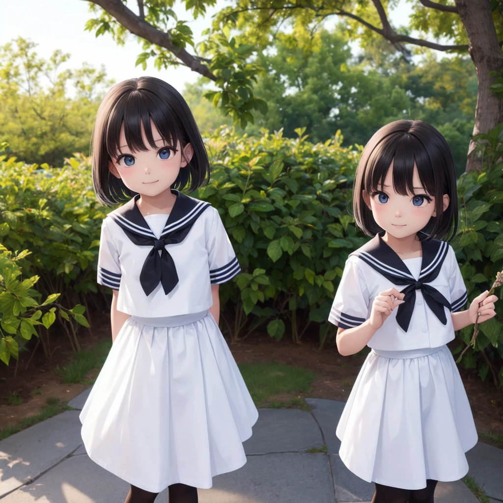 1People Girls, clear, cute, (View your viewers:1.0), detaileds sky, ((masterpiece:1.4, Highest quality)), multiple detaileds, eye shadow, SFW, (Medium Shot:1.5), Gradient eyes,
roller:addition_detailed:0.8>, (Black Pantyhose:1.2), Straight,
1People Girls, Have, Sailor, Branch Eyes, short hair, Black Hair, Sailor collar, White shirt, Semi-transparent white long skirt, Below the knee skirt, Murasa Minamitsu, hishaku、smile